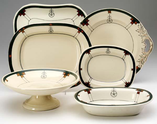 Appraisal: ROYCROFT Six seving platters by Buffalo China designed by Dard