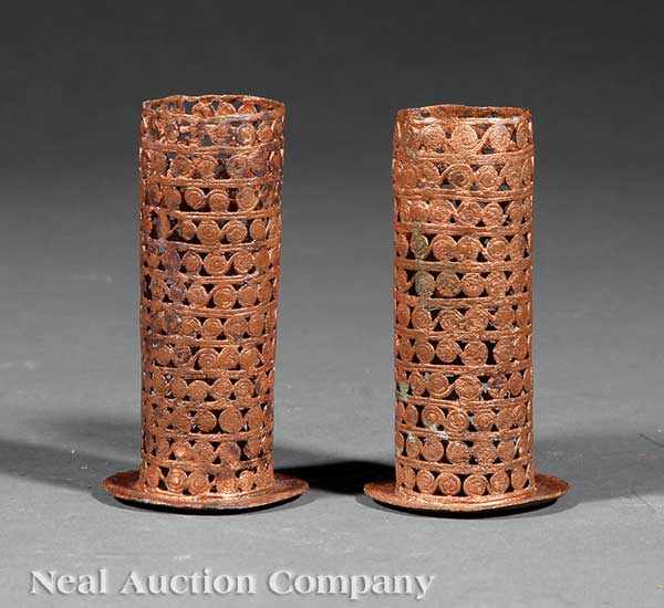 Appraisal: Two Pre-Columbian Copper Ear Ornaments c - A D Cost