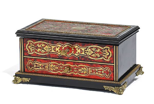 Appraisal: A Napoleon III gilt bronze mounted ebonized boulle marquetry and