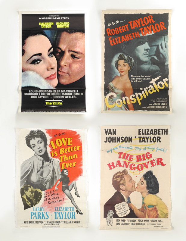 Appraisal: COLLECTION OF ELIZABETH TAYLOR MOVIE POSTERS one sheet posters total