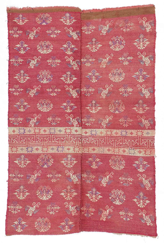 Appraisal: Antique Silk Brocade Wedding Blanket Bouyei People China Wedding blanket