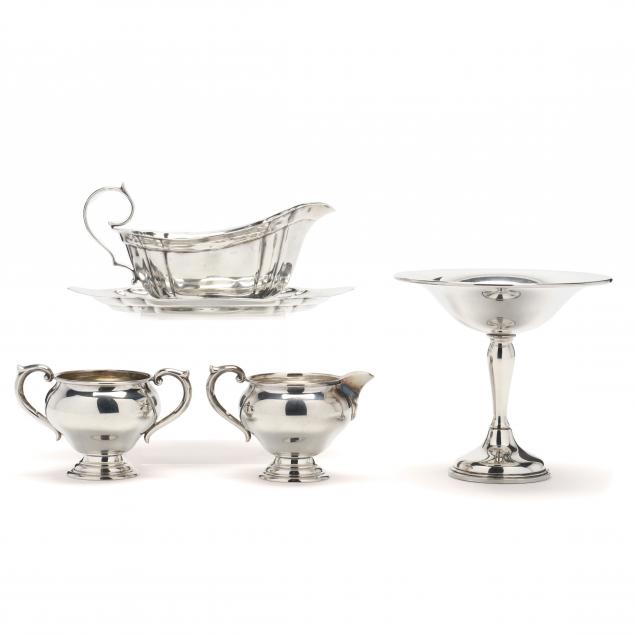 Appraisal: FOUR AMERICAN STERLING SILVER TABLE ACCESSORIES To include a Reed