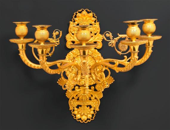 Appraisal: IMPORTANT APPLIQUE Empire Russia circa Matte and polished gilt bronze