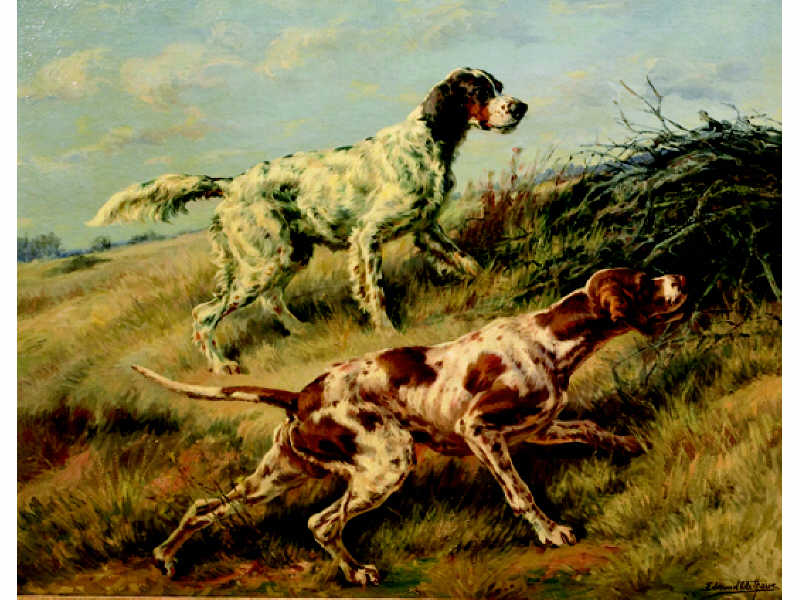 Appraisal: EDMUND HENRY OSTHAUS AMERICAN - HUNTING DOGS IN THE FIELD