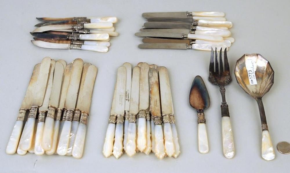 Appraisal: Group Mother Of Pearl Handled Utensils Group of mother of