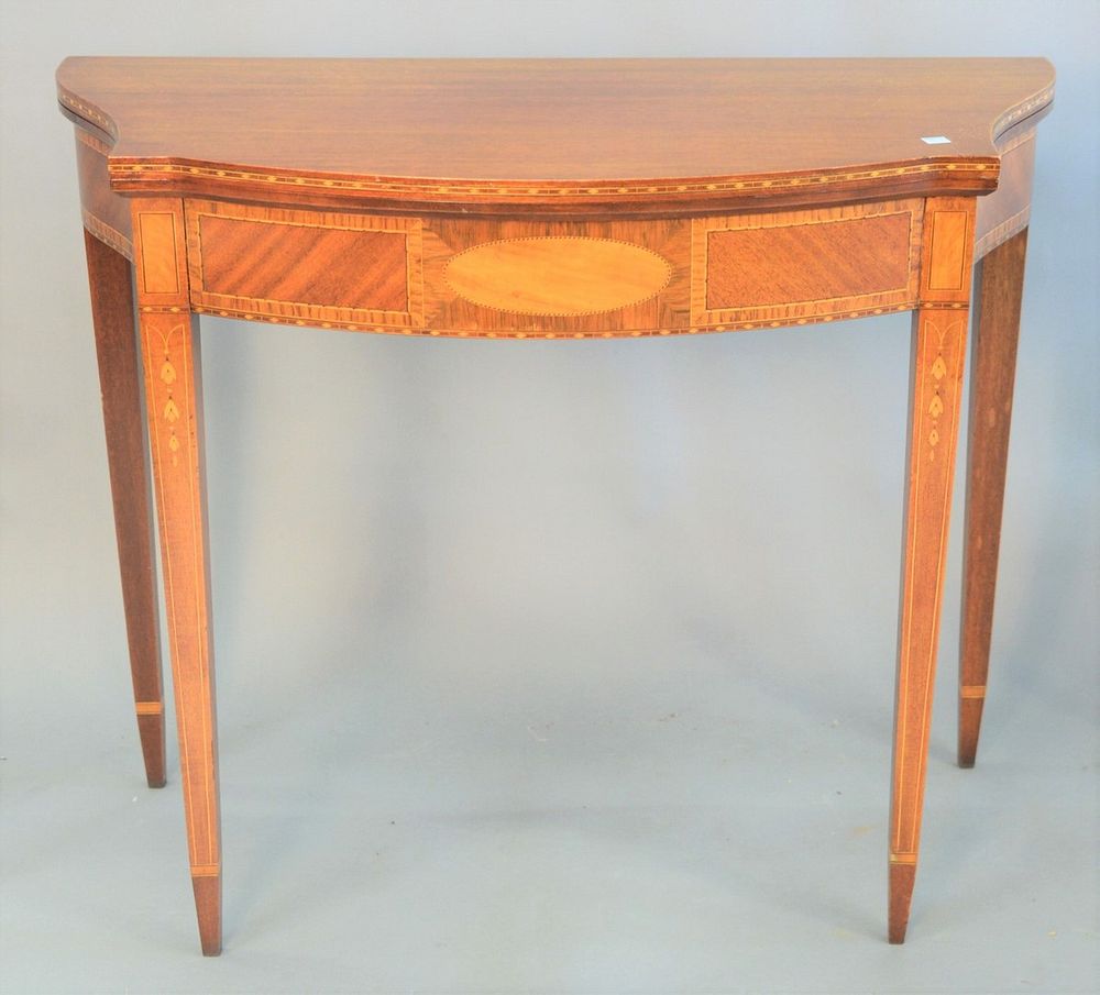 Appraisal: Federal style mahogany inlaid game table ht top x Federal