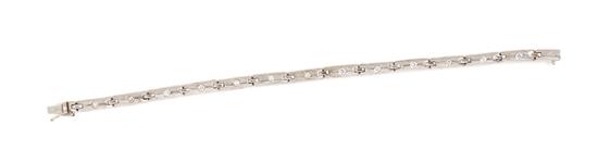 Appraisal: Sale Lot An Karat White Gold and Diamond Bracelet Lalaounis