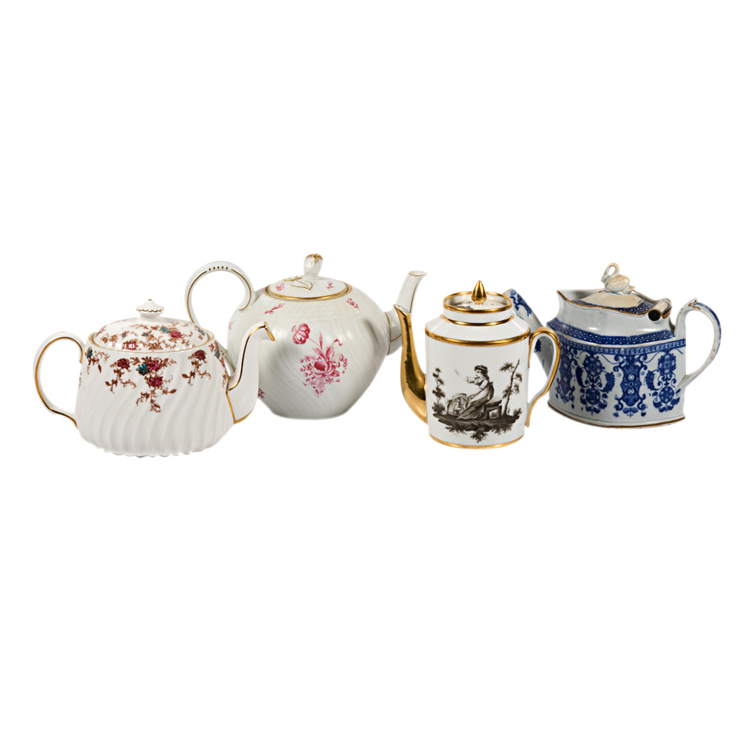 Appraisal: Group of English and Continental Porcelain Teapots Approximately fourteen pieces