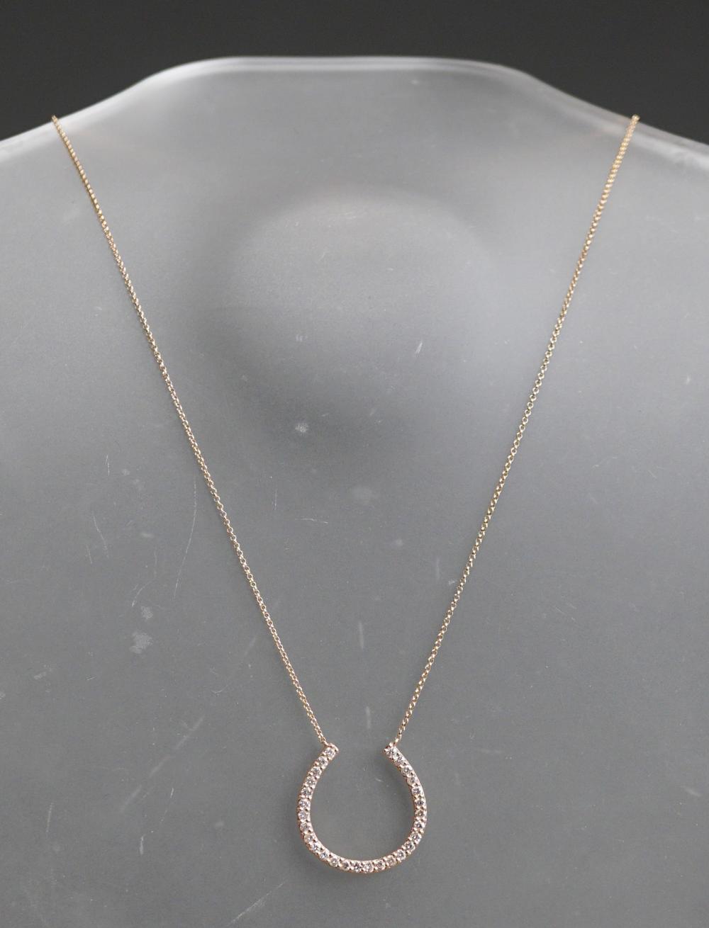 Appraisal: -Karat Rose-Gold and Diamond Pendant Necklace Diamonds approx tcw gross