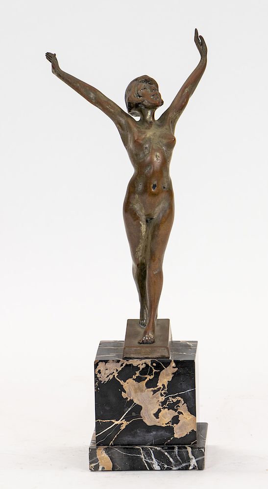 Appraisal: EUROPEAN ARTIST TH CENTURY EUROPEAN ARTIST TH CENTURY Awakening bronze