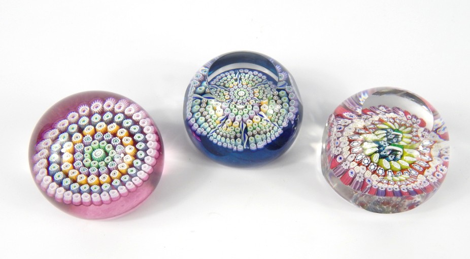 Appraisal: An Edinburgh crystal concentric millefiori paperweight cm diameter another limited