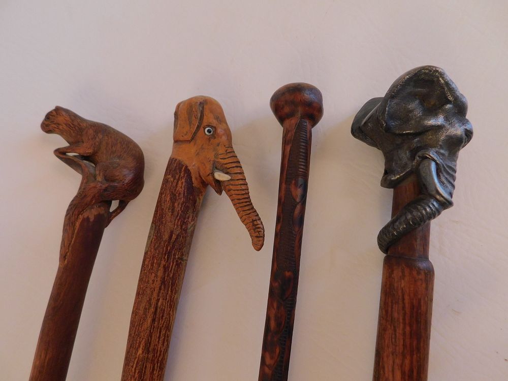 Appraisal: OLD ANIMAL CANES Lot old animal canes from - inches