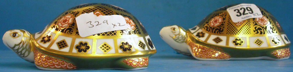 Appraisal: Royal Crown Derby Paperweights Yorkshire Rose Father Tortoise and Mother