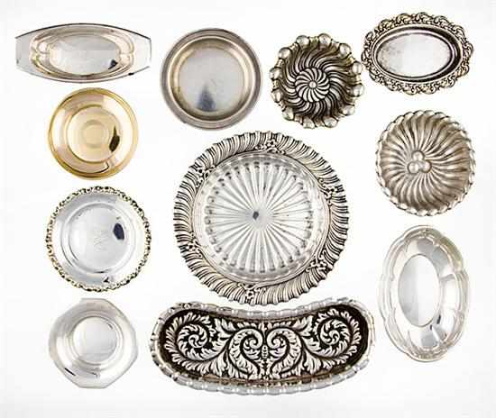 Appraisal: American sterling butter pats and dishes circa comprising mostly Whiting