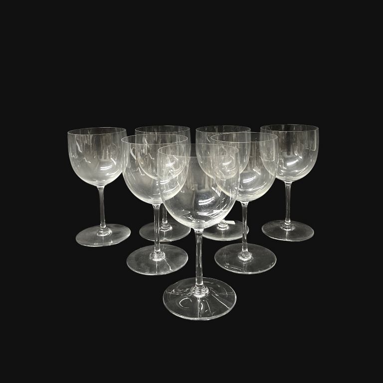 Appraisal: Seven Baccarat Wine Glasses Seven Baccarat Wine Glasses Measures inches