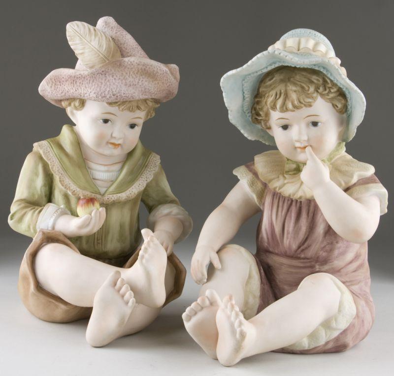 Appraisal: Pair of Unusually Large Piano Babies German bisque early th