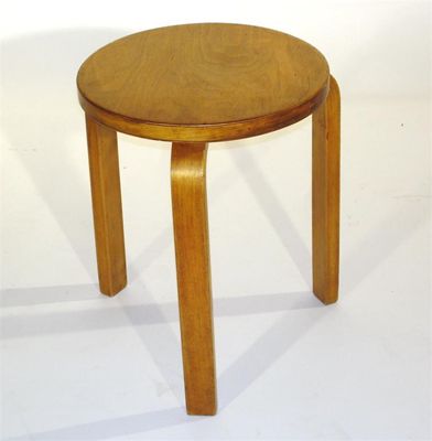 Appraisal: A Finmar bentwood stool side table designed by Alvar Aalto