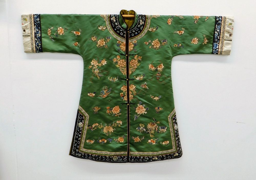 Appraisal: Chinese Qing Dynasty Forbidden Stitch Silk Robe China Qing Dynasty