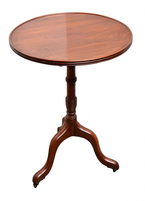 Appraisal: A GEORGE IV MAHOGANY CIRCULAR TOP TRIPOD BASED WINE TABLE