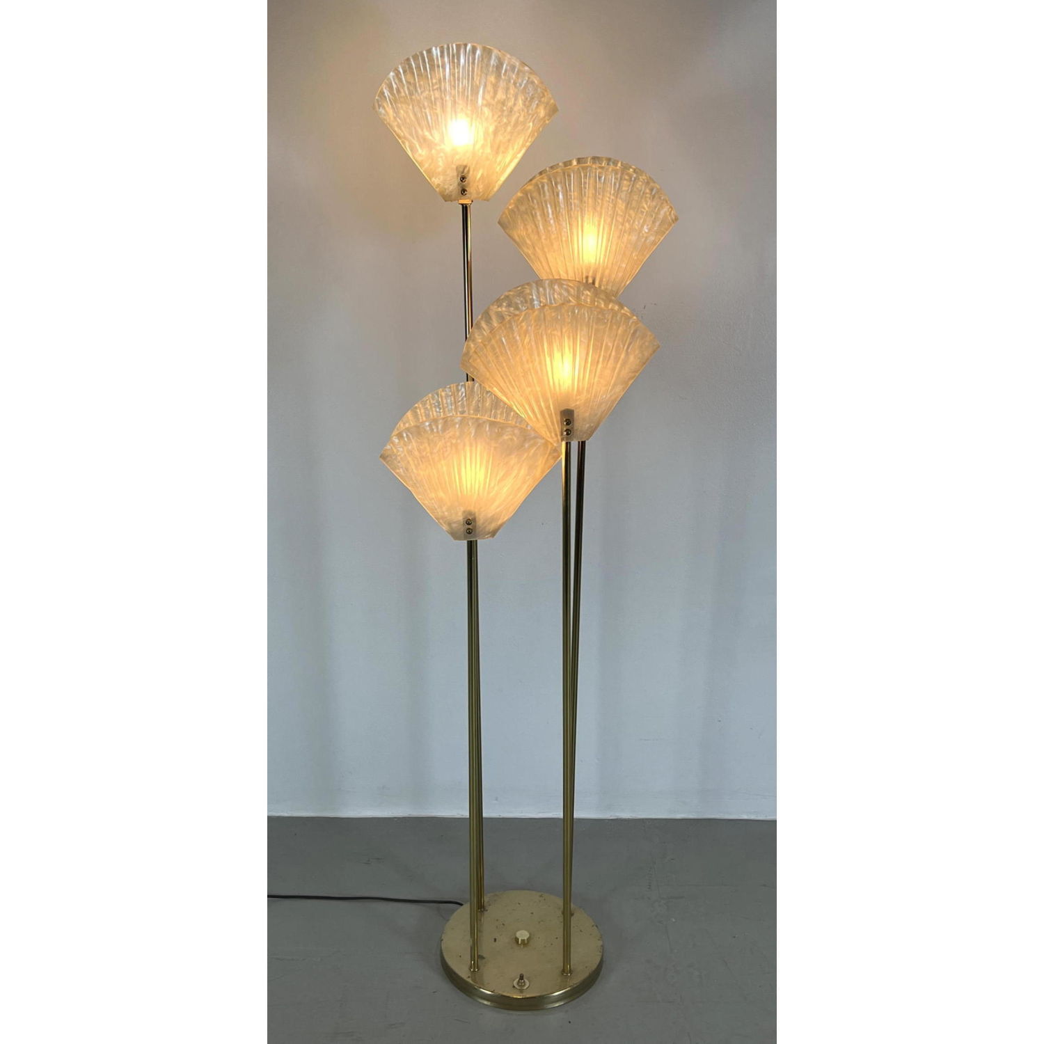 Appraisal: s Modern Acrylic Shell Shade Floor Lamp Dimensions H inches