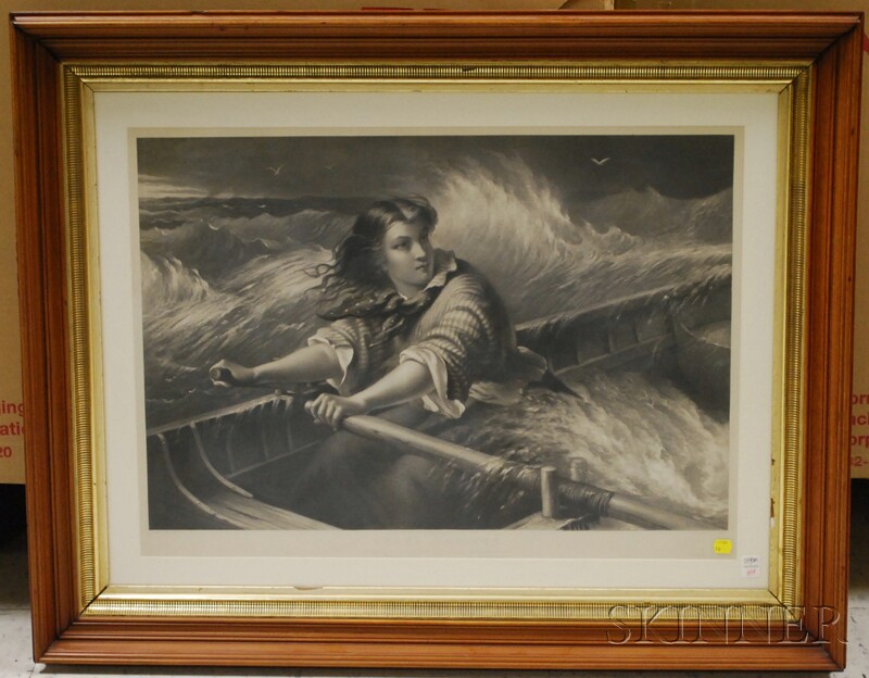 Appraisal: Framed B Brooks Steel Engraving Grace Darling London under a