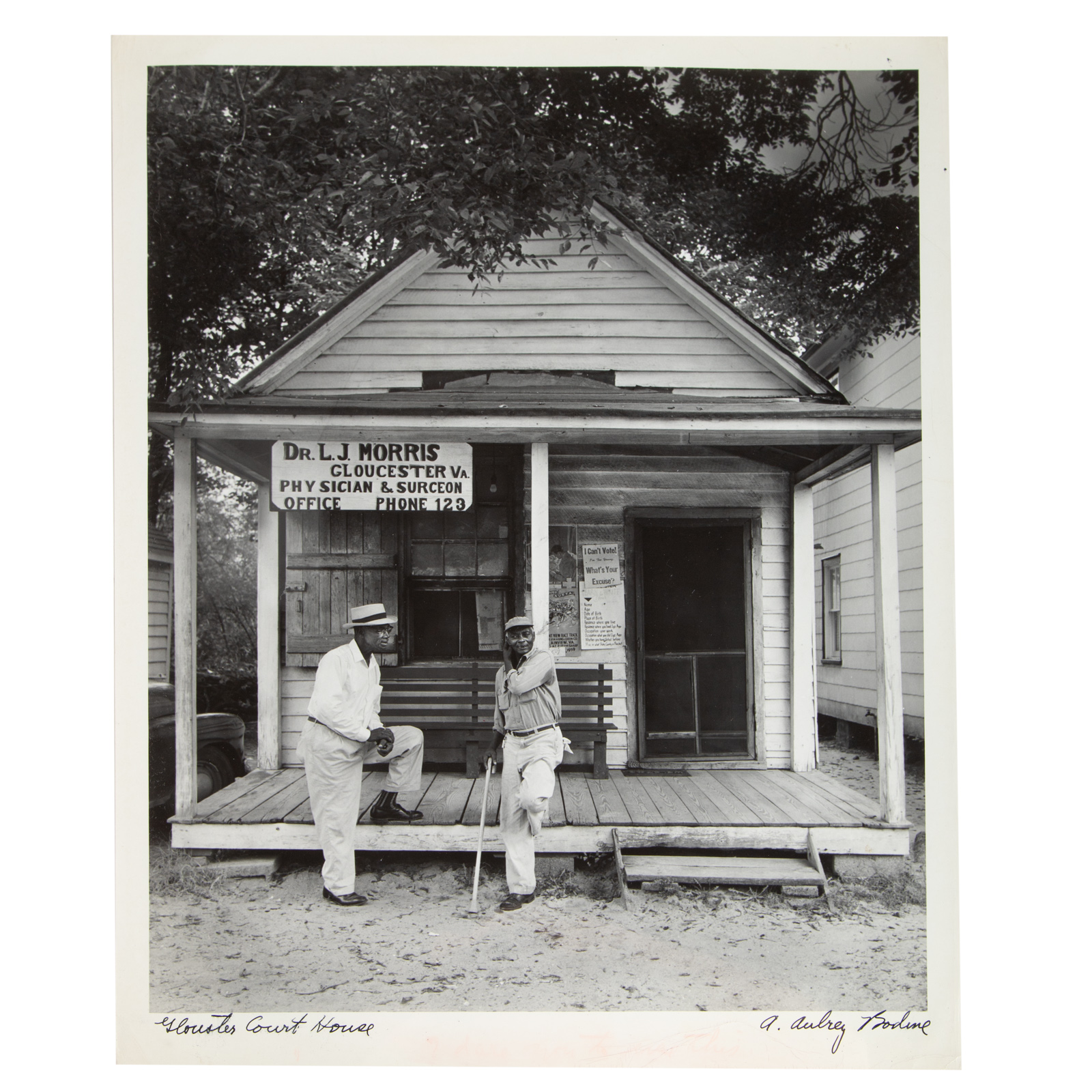 Appraisal: A AUBREY BODINE GLOUSTER COURT HOUSE PHOTOGRAPH American - Gelatin