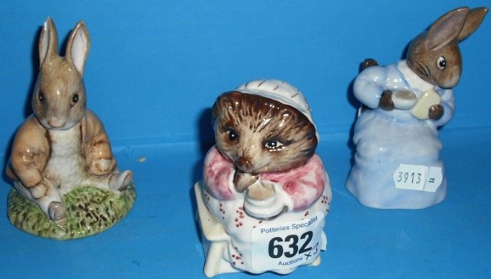 Appraisal: Royal Albert Beatrix Potter Figures Mrs Tiggywinkle Cottontail and Benjamin