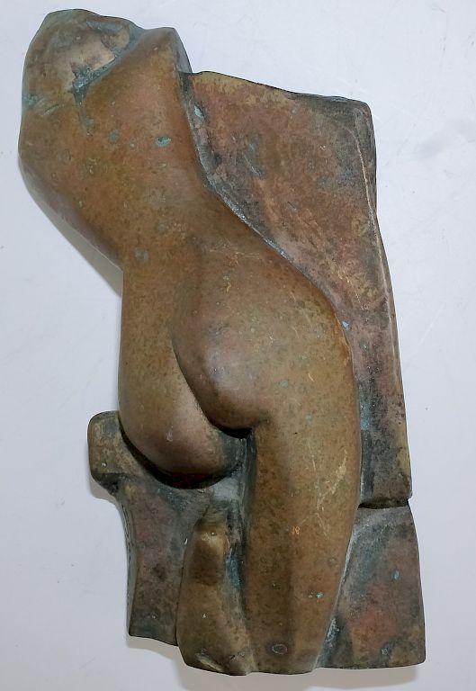 Appraisal: Signed Bronze Modernist Nude Woman Art Sculpture Artist signed bronze