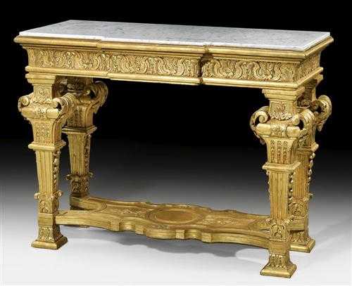 Appraisal: CARVED GILTWOOD CONSOLE late Louis XIV Northern Italy th century