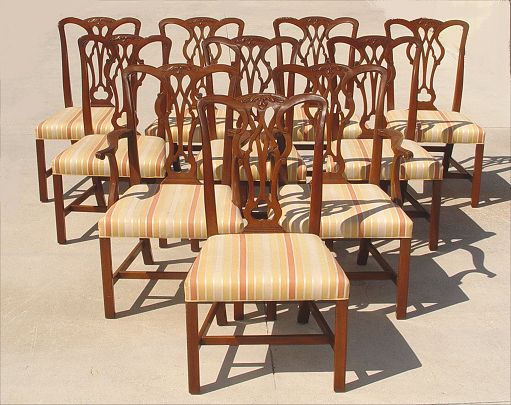 Appraisal: SET OF KITTINGER DINING CHAIRS Mahogany Two arm chairs D