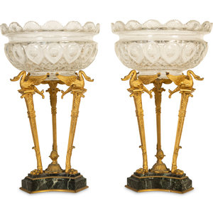 Appraisal: A Pair of Empire Style Cut Leaded Crystal and Gilt