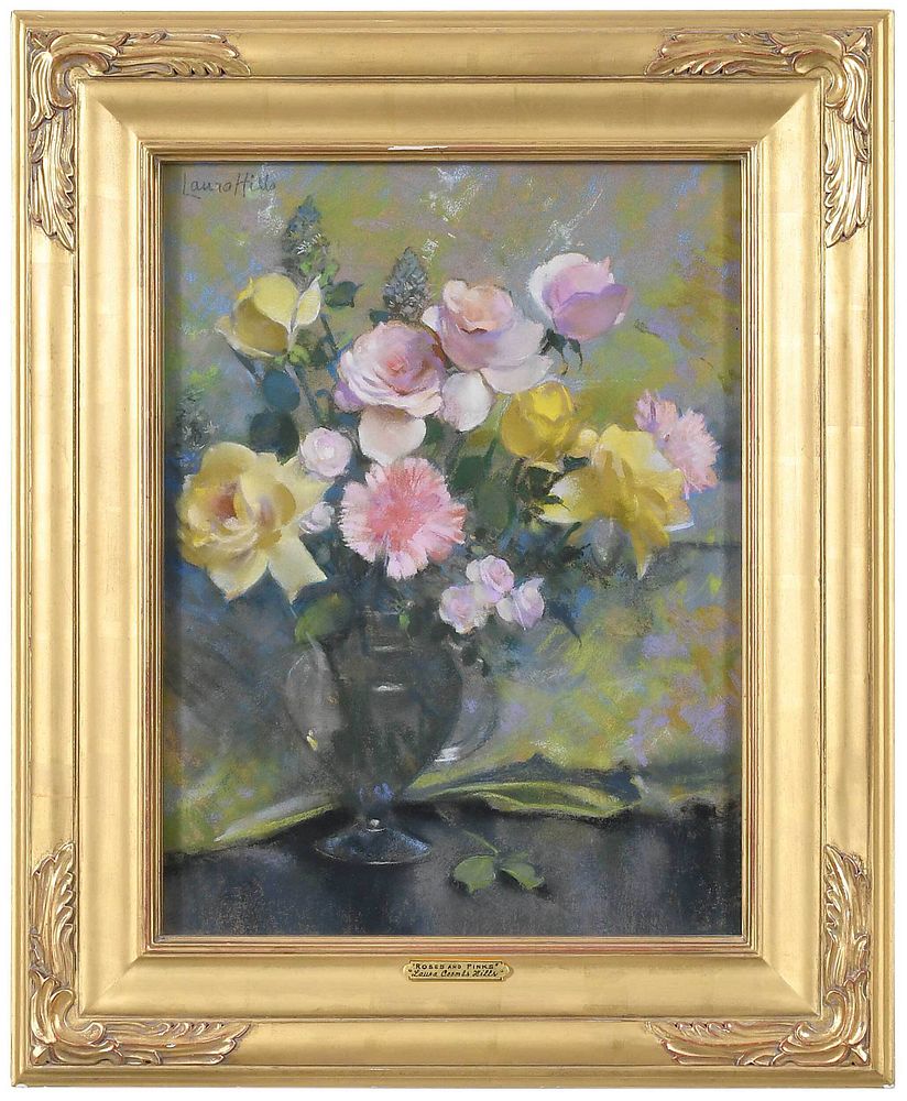 Appraisal: Laura Coombs Hills American - Roses and Pinks signed upper