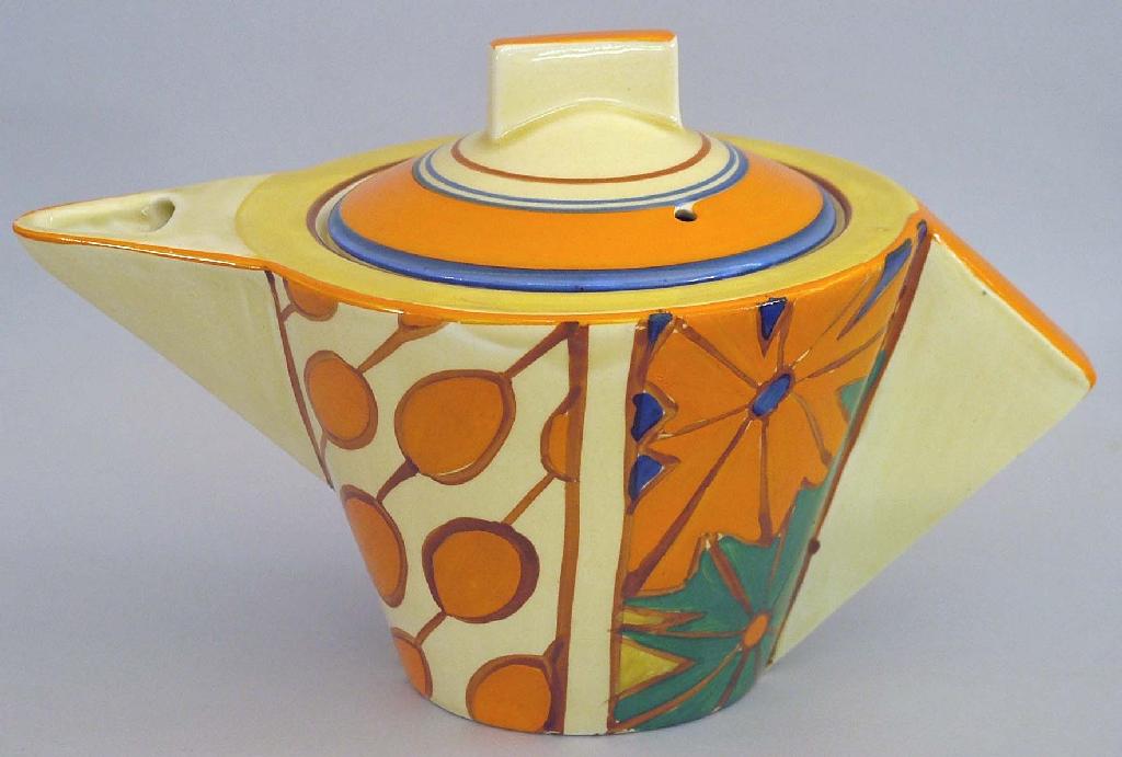 Appraisal: Umbrellas and Rain' Fantasque conical teapot and cover high