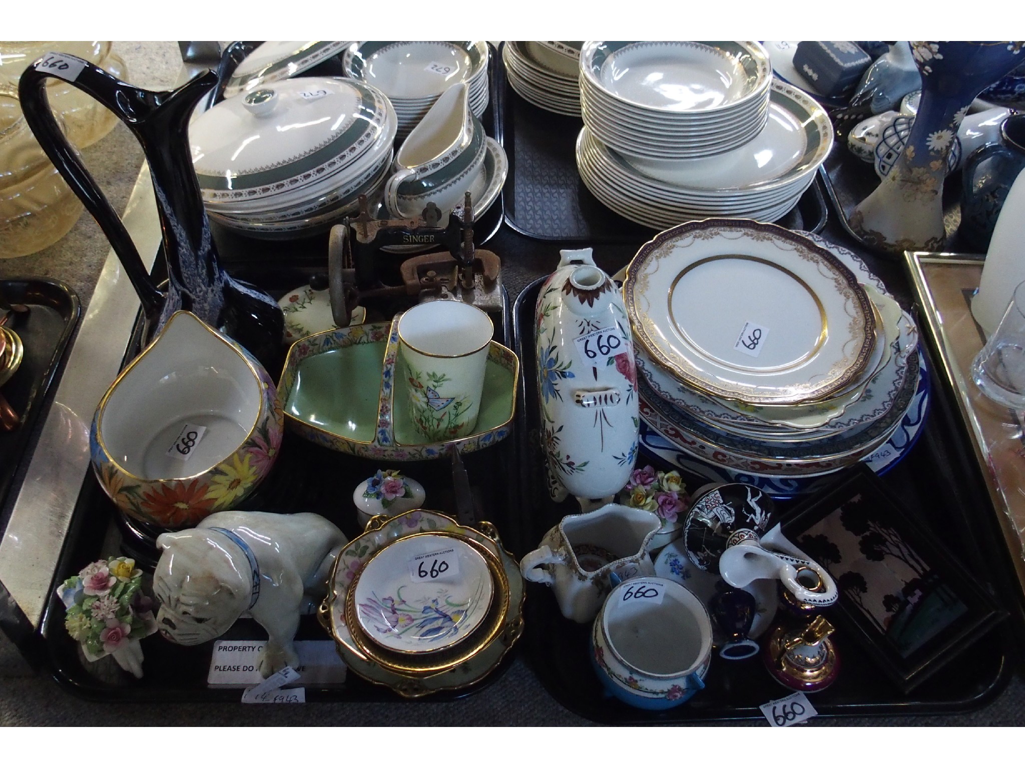 Appraisal: Two trays comprising group of porcelain plates Royal Doulton floral