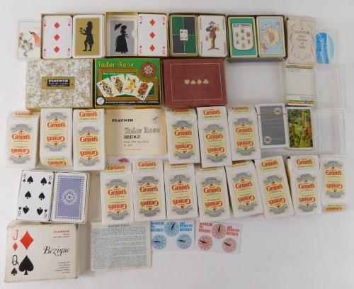 Appraisal: Various playing cards bridge cards a quantity of Grant's whisky