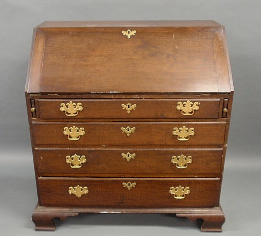 Appraisal: Pennsylvania Chippendale walnut slant-lid desk c h x w x