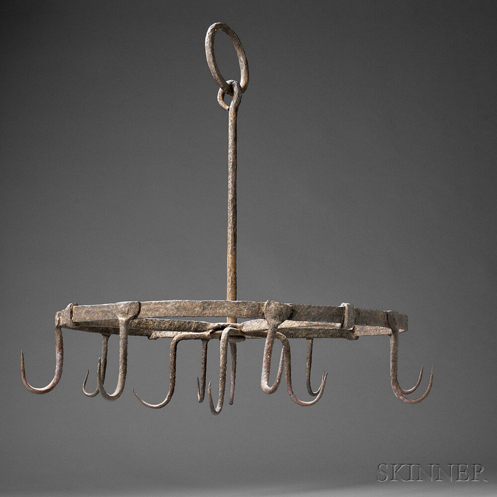 Appraisal: Wrought Iron Drying Rack America late th early th century