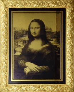 Appraisal: Cesare Bonazza Bollini Italian b Golden Mona Lisa print in