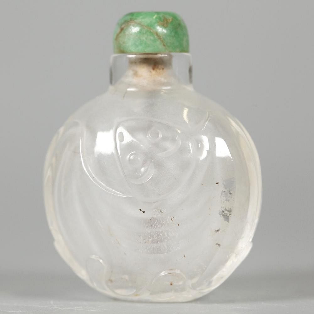 Appraisal: Chinese rock crystal snuff bottle possibly th c overall in