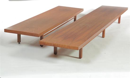 Appraisal: TWO BENCHES American ca rosewood and mixed woods Milo Baughman