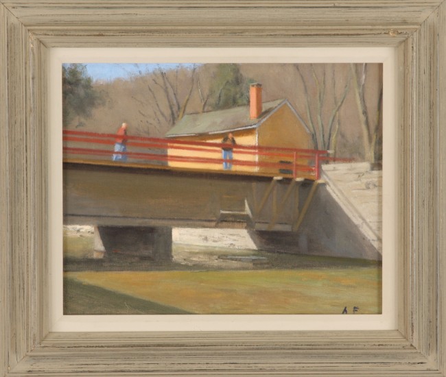 Appraisal: Canal Aqueduct over the Paunacussing Creek Lumberville Pennsylvania oil on