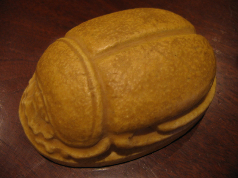 Appraisal: GRUEBY FAIENCE POTTERY COMPANY BOSTON F Scarab yellow glaze impressed