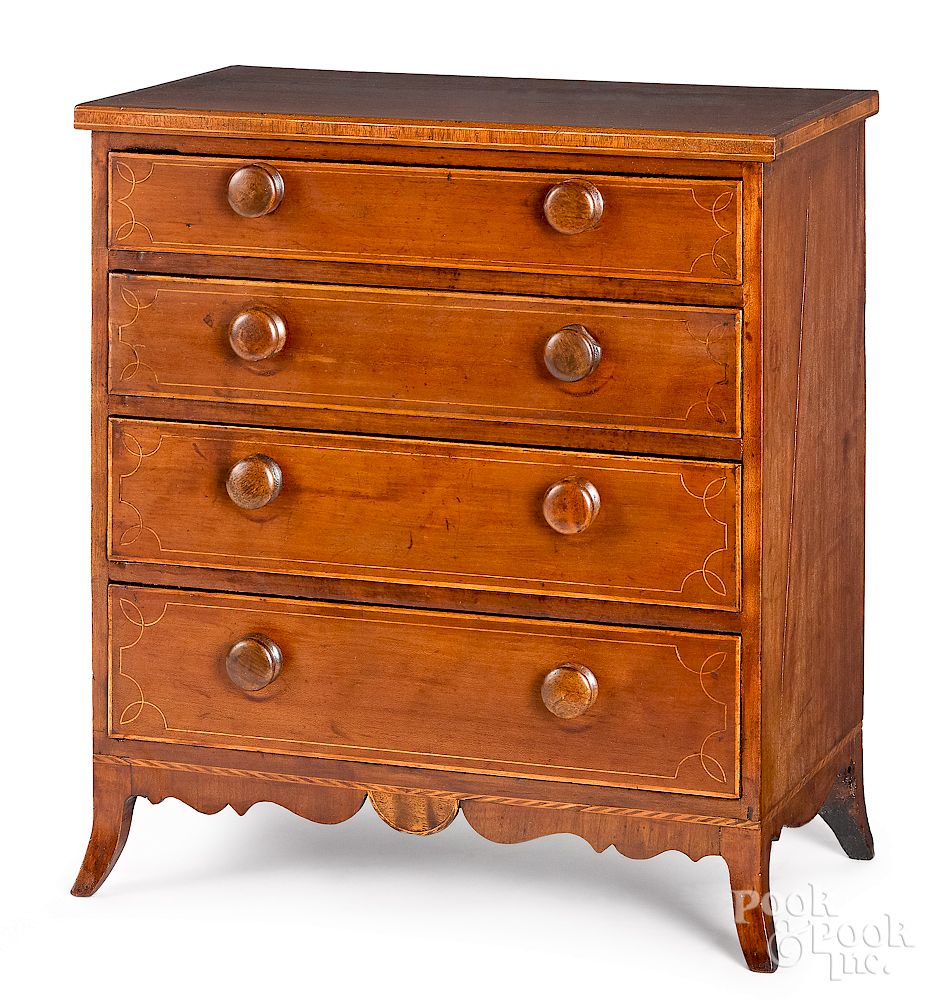 Appraisal: Pennsylvania Federal child's chest of drawers Exclusive on Bidsquare Pennsylvania