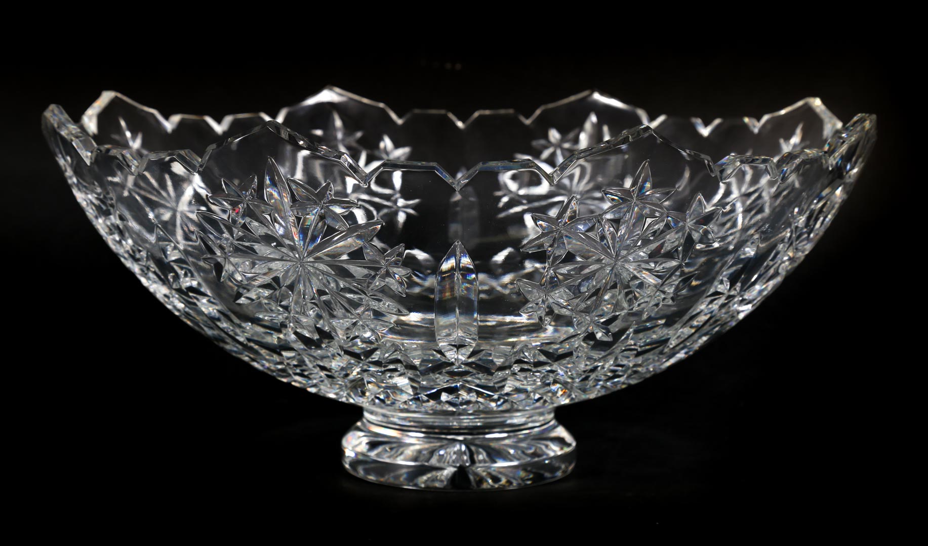 Appraisal: Waterford Snow Crystal Centerpiece footed bowl with etched snowflake decoration