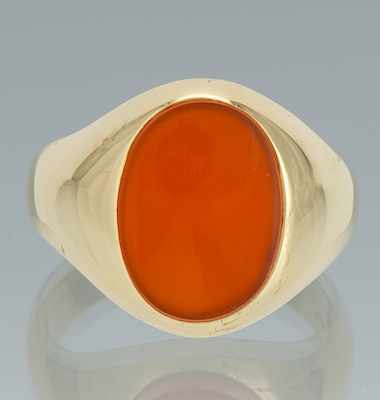 Appraisal: A Gentleman's k Gold and Carnelian Signet Ring Signed Cartier