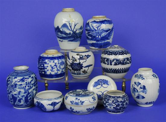 Appraisal: COLLECTION OF CHINESE BLUE AND WHITE WARES with several Kangxi