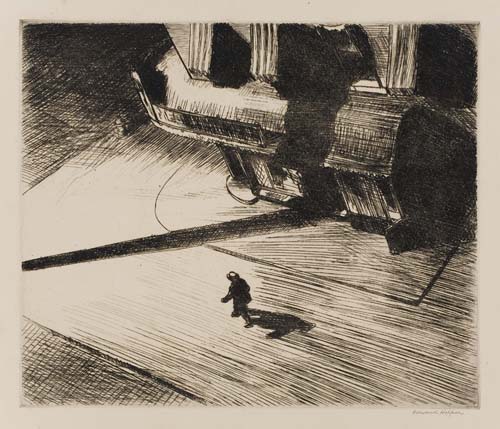 Appraisal: EDWARD HOPPER Night Shadows Etching x mm x inches full