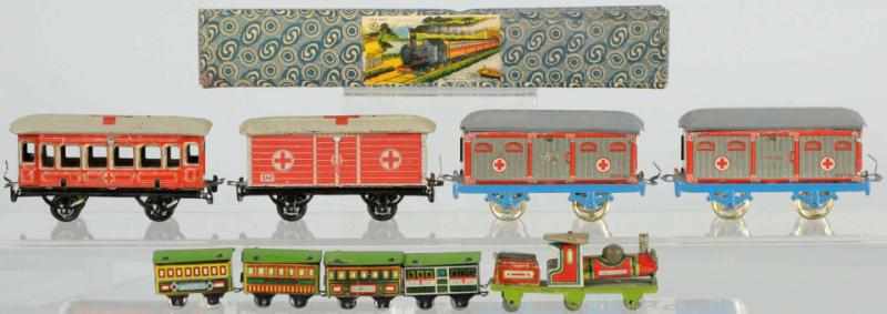 Appraisal: Lot of Tin Litho Train Penny Toys German and Japanese