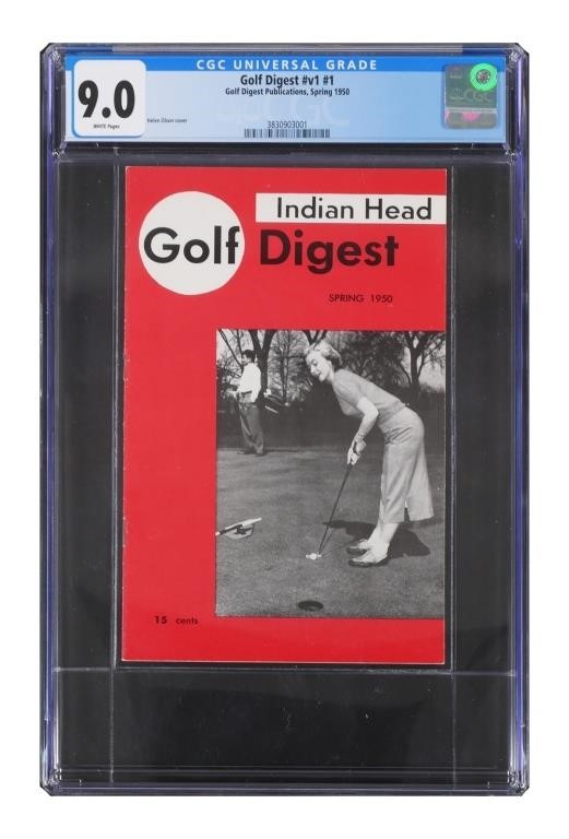 Appraisal: Extremely rare Golf Digest Vol CGC white pages True first