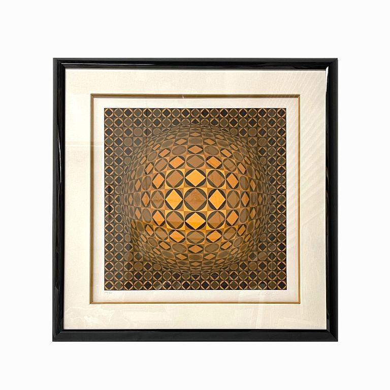 Appraisal: Victor Vasarely Orange Composition Victor Vasarely Orange Composition Signed Limited